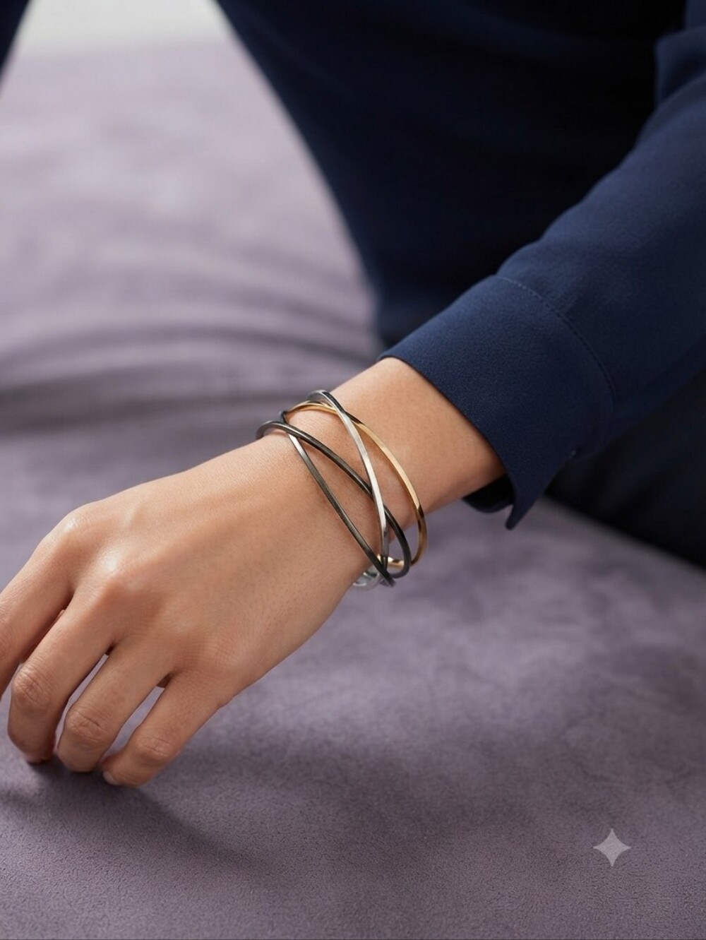 Premier Designs Trio Bangle Set in Gold, Silver, Gunmetal